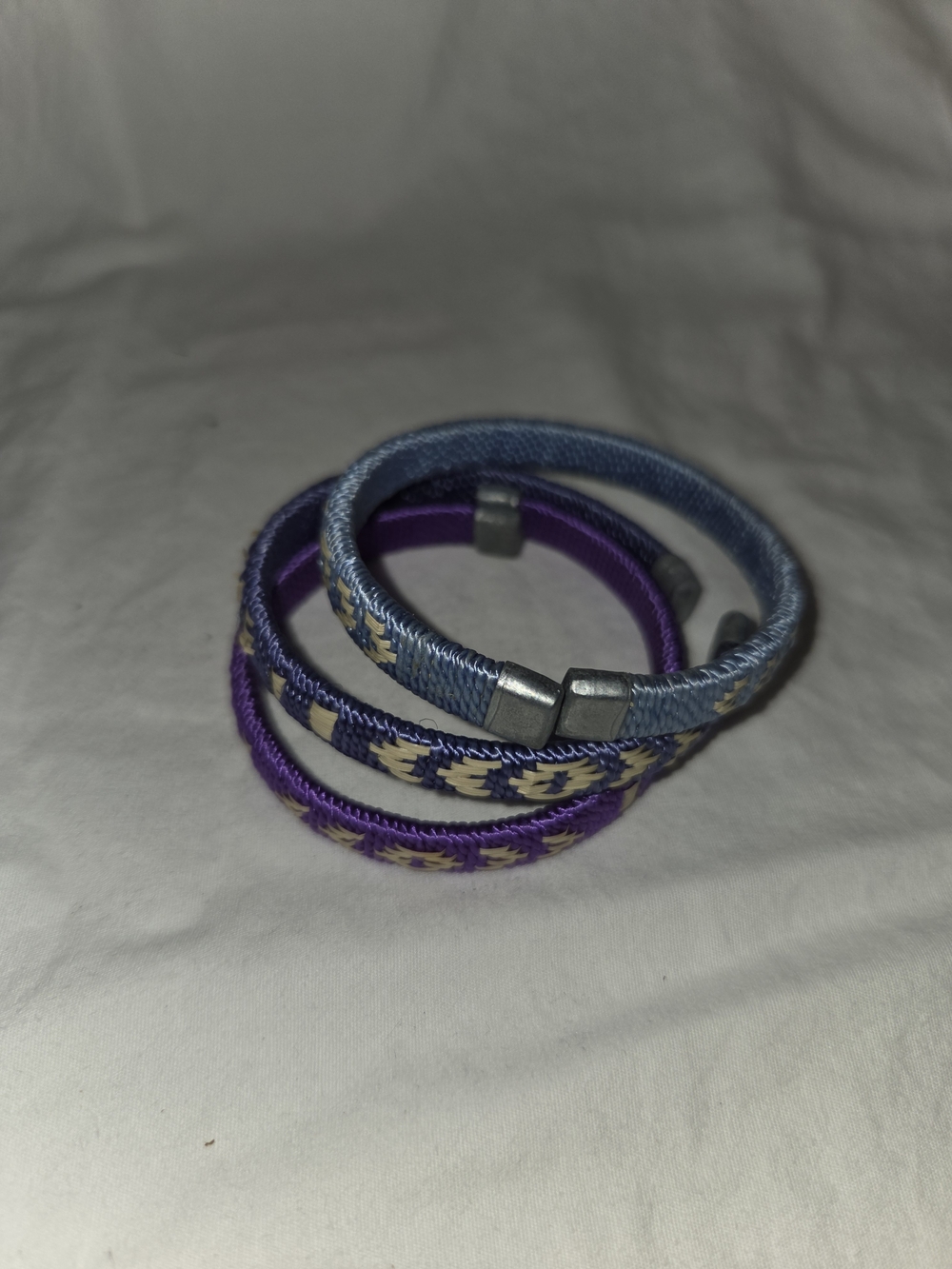 Purple & Blue Woven Bangle Bracelet Set - Women Accessories